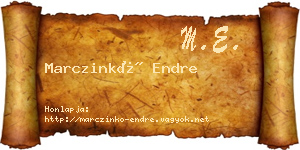 Marczinkó Endre névjegykártya
