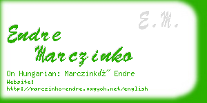 endre marczinko business card
